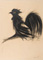 Gallo stralunato - Gesso nero su carta - 50x35 cm - 2004