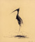 Airone single - Gesso nero su carta - 29x24 cm - 2002